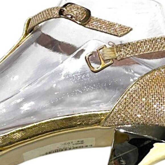 Champagne Gold Metallic T-Strap Heels Size 39 (8.5/9) - Picture 9 of 15